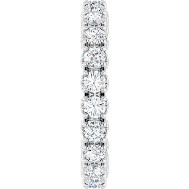 14K Gold Round Lab-Grown Diamond Hidden Heart Eternity Band - 2.5mm Stones - White Gold - view 9