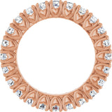 14K Gold Round Lab-Grown Diamond Hidden Heart Eternity Band - 2.5mm Stones - Rose Gold - view 7