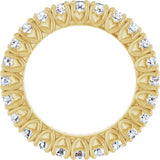 14K Gold Round Lab-Grown Diamond Hidden Heart Eternity Band - 2.5mm Stones - Yellow Gold - view 7