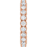14K Gold Round Lab-Grown Diamond Hidden Heart Eternity Band - 2.5mm Stones - Rose Gold - view 9