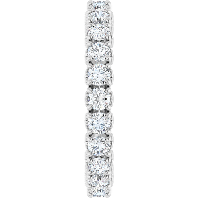 Platinum Round Natural Diamond Hidden Heart Eternity Band - 2.5mm Stones - view 9