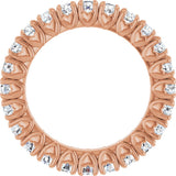 14K Gold Round Lab-Grown Diamond Hidden Heart Eternity Band - 2.5mm Stones - Rose Gold - view 7