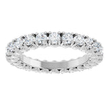 Platinum Round Natural Diamond Hidden Heart Eternity Band - 2.5mm Stones - view 8