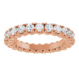 14K Gold Round Lab-Grown Diamond Hidden Heart Eternity Band - 2.5mm Stones - Rose Gold - view 8