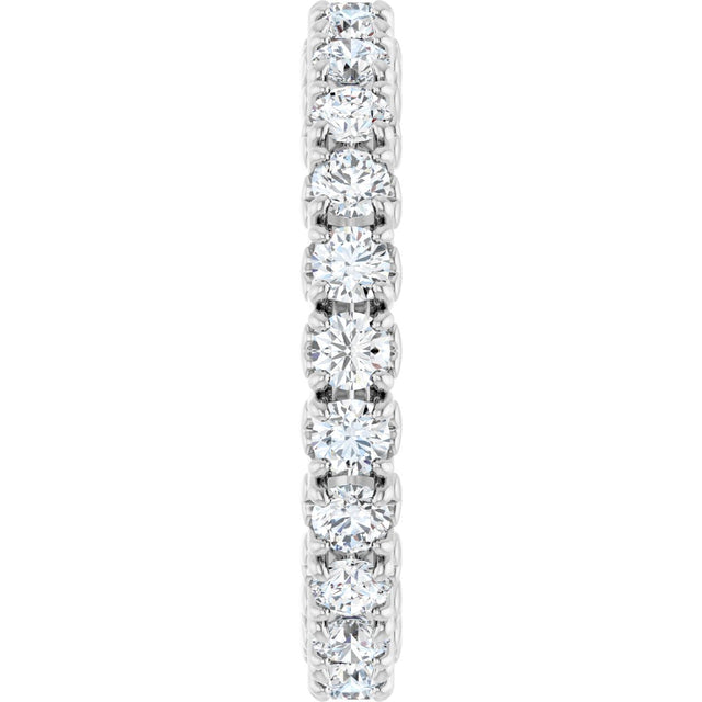 Platinum Round Natural Diamond Hidden Heart Eternity Band - 2.5mm Stones - view 9