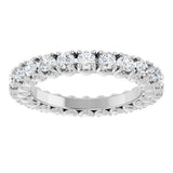 14K Gold Round Lab-Grown Diamond Hidden Heart Eternity Band - 2.5mm Stones - White Gold - view 8