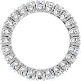 Platinum Round Natural Diamond Hidden Heart Eternity Band - 2.5mm Stones - view 7