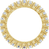 14K Gold Round Lab-Grown Diamond Hidden Heart Eternity Band - 2.5mm Stones - Yellow Gold - view 7