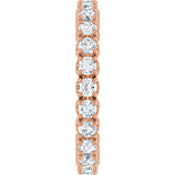 14K Gold Round Lab-Grown Diamond Hidden Heart Eternity Band - 2.5mm Stones - Rose Gold - view 9