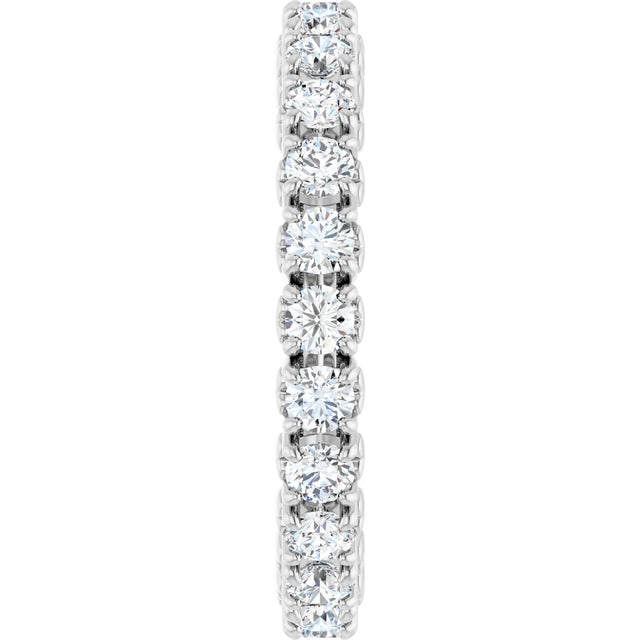 14K Gold Round Lab-Grown Diamond Hidden Heart Eternity Band - 2.5mm Stones - White Gold - view 9