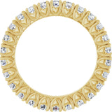 14K Gold Round Lab-Grown Diamond Hidden Heart Eternity Band - 2.5mm Stones - Yellow Gold - view 7