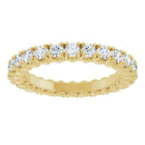 14K Gold Round Lab-Grown Diamond Hidden Heart Eternity Band - 2.5mm Stones - Yellow Gold - view 8