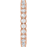 14K Gold Round Lab-Grown Diamond Hidden Heart Eternity Band - 2.5mm Stones - Rose Gold - view 9