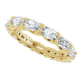 14K Gold Oval Lab-Grown Diamond Sculptural Eternity Band - 5x3mm Stones - Yellow Gold - view 5