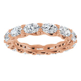 14K Gold Oval Lab-Grown Diamond Sculptural Eternity Band - 5x3mm Stones - Rose Gold - view 3