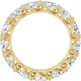 14K Gold Oval Lab-Grown Diamond Sculptural Eternity Band - 5x3mm Stones - Yellow Gold - view 2