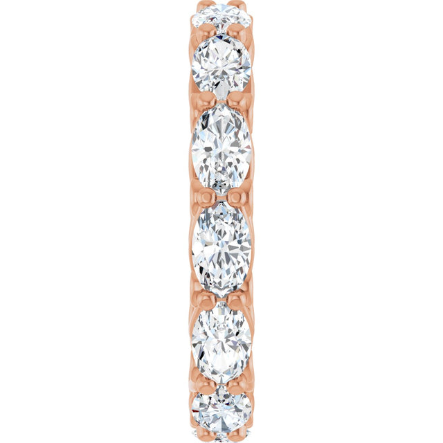 14K Gold Oval Lab-Grown Diamond Sculptural Eternity Band - 5x3mm Stones - Rose Gold - view 4