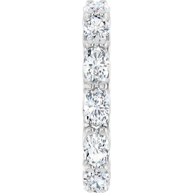14K Gold Oval Lab-Grown Diamond Sculptural Eternity Band - 5x3mm Stones - White Gold - view 4