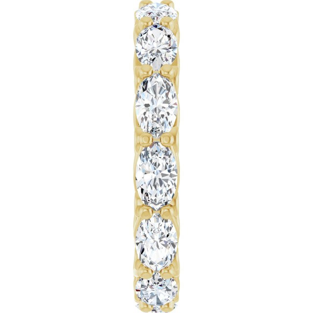 14K Gold Oval Lab-Grown Diamond Sculptural Eternity Band - 5x3mm Stones - Yellow Gold - view 4
