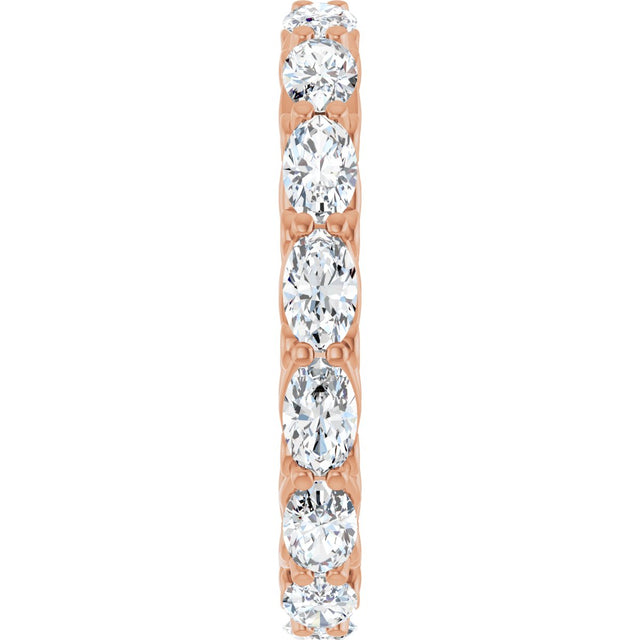 14K Gold Oval Lab-Grown Diamond Sculptural Eternity Band - 5x3mm Stones - Rose Gold - view 4
