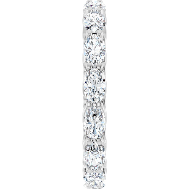 14K Gold Oval Lab-Grown Diamond Sculptural Eternity Band - 5x3mm Stones - White Gold - view 4