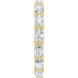 14K Gold Oval Natural Diamond Sculptural Eternity Band - 5x3mm Stones - Yellow Gold - view 4