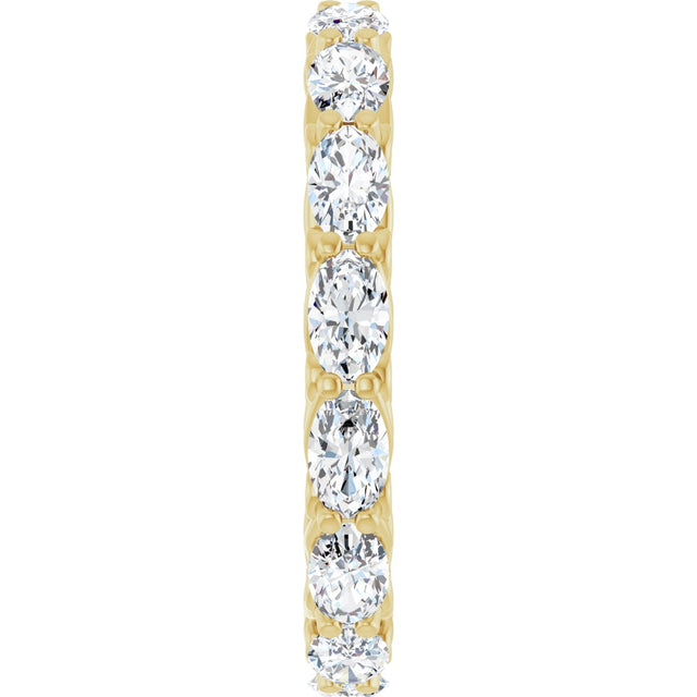 14K Gold Oval Natural Diamond Sculptural Eternity Band - 5x3mm Stones - Yellow Gold - view 4