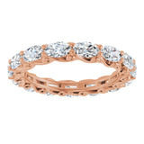 14K Gold Oval Lab-Grown Diamond Sculptural Eternity Band - 5x3mm Stones - Rose Gold - view 3