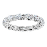 14K Gold Oval Lab-Grown Diamond Sculptural Eternity Band - 5x3mm Stones - White Gold - view 3