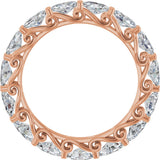 14K Gold Oval Lab-Grown Diamond Sculptural Eternity Band - 5x3mm Stones - Rose Gold - view 2