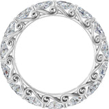 14K Gold Oval Lab-Grown Diamond Sculptural Eternity Band - 5x3mm Stones - White Gold - view 2