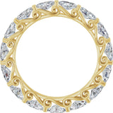 14K Gold Oval Natural Diamond Sculptural Eternity Band - 5x3mm Stones - Yellow Gold - view 2