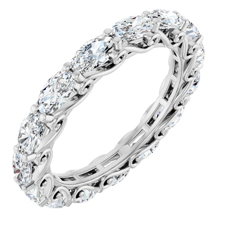 Platinum Oval Lab-Grown Diamond Sculptural Eternity Band - 5x3mm Stones