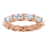 14K Gold Oval Lab-Grown Diamond Sculptural Eternity Band - 5x3mm Stones - Rose Gold - view 3