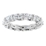 14K Gold Oval Lab-Grown Diamond Sculptural Eternity Band - 5x3mm Stones - White Gold - view 3