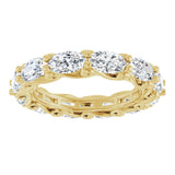14K Gold Oval Lab-Grown Diamond Sculptural Eternity Band - 5x3mm Stones - Yellow Gold - view 3