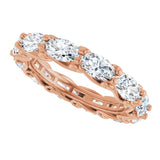 14K Gold Oval Lab-Grown Diamond Sculptural Eternity Band - 5x3mm Stones - Rose Gold - view 5