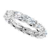 14K Gold Oval Lab-Grown Diamond Sculptural Eternity Band - 5x3mm Stones - White Gold - view 5