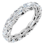 Platinum Oval Natural Diamond Sculptural Eternity Band - 5x3mm Stones