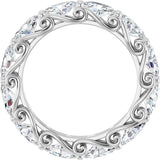 Platinum Oval Lab-Grown Diamond Sculptural Eternity Band - 5x3mm Stones - view 2