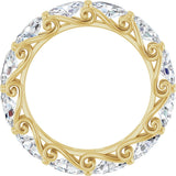 14K Gold Oval Lab-Grown Diamond Sculptural Eternity Band - 5x3mm Stones - Yellow Gold - view 2