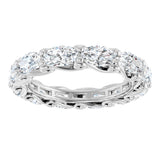 Platinum Oval Lab-Grown Diamond Sculptural Eternity Band - 5x3mm Stones - view 3