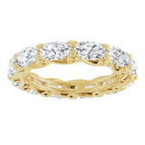 14K Gold Oval Lab-Grown Diamond Sculptural Eternity Band - 5x3mm Stones - Yellow Gold - view 3