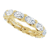 14K Gold Oval Lab-Grown Diamond Sculptural Eternity Band - 5x3mm Stones - Yellow Gold - view 5