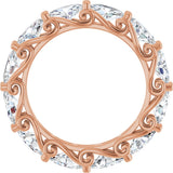 14K Gold Oval Lab-Grown Diamond Sculptural Eternity Band - 5x3mm Stones - Rose Gold - view 2