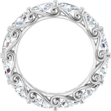 14K Gold Oval Lab-Grown Diamond Sculptural Eternity Band - 5x3mm Stones - White Gold - view 2