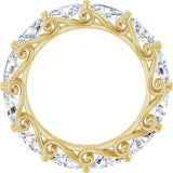 14K Gold Oval Lab-Grown Diamond Sculptural Eternity Band - 5x3mm Stones - Yellow Gold - view 2
