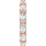 14K Gold Oval Lab-Grown Diamond Sculptural Eternity Band - 5x3mm Stones - Rose Gold - view 4