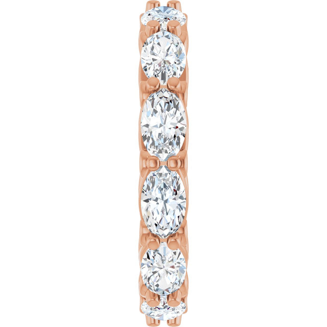 14K Gold Oval Lab-Grown Diamond Sculptural Eternity Band - 5x3mm Stones - Rose Gold - view 4