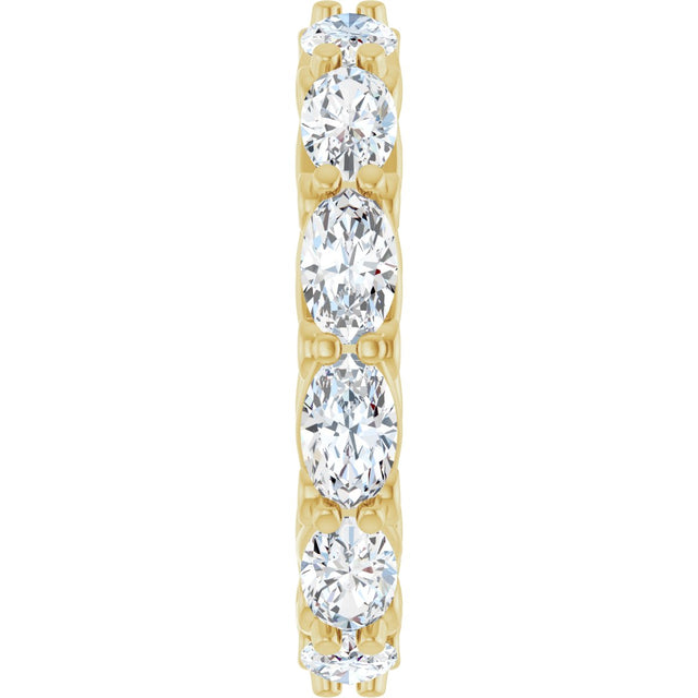 14K Gold Oval Lab-Grown Diamond Sculptural Eternity Band - 5x3mm Stones - Yellow Gold - view 4